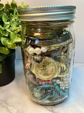 Vintage and Contemporary Mystery Jewelry Jar - Good Condition -20